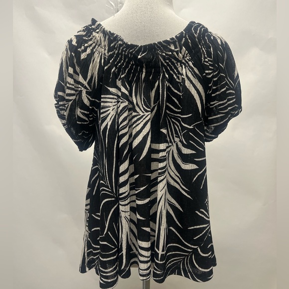 Torrid Black White Cap Sleeve Gauze Peasant Top 1X - Picture 6 of 6